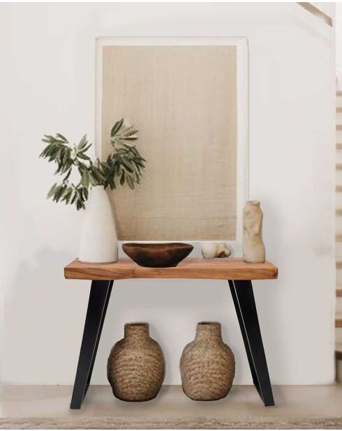 Console en bois de teck massif Teaka marron - 120 x 45 x 85 cm