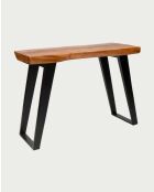 Console en bois de teck massif Teaka marron - 120 x 45 x 85 cm