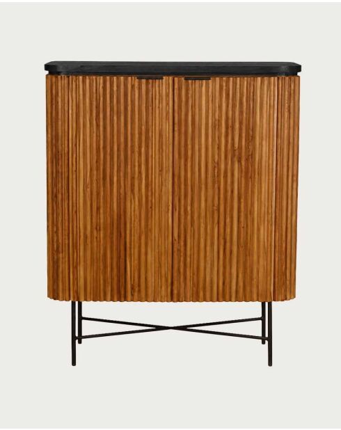 Buffet 2 portes en teck recyclé Opéra naturel - 100 x 45 x 120 cm