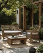 Fauteuil de jardin en rotin Asana naturel - 60 x 70 x 92 cm