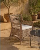 Fauteuil de jardin en rotin Asana naturel - 60 x 70 x 92 cm