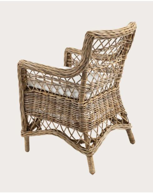 Fauteuil de jardin en rotin Asana naturel - 60 x 70 x 92 cm