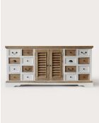 Großes weißes und natürliches Sideboard aus massivem Mindy Inda — 160 x 50 x 75 cm