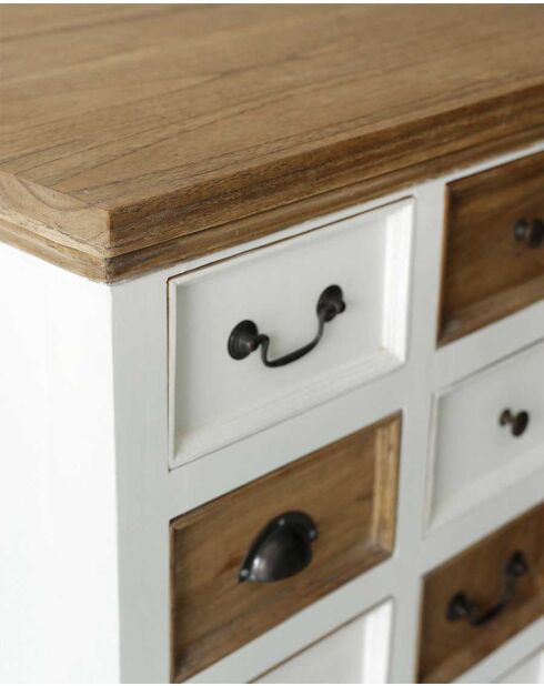 Großes weißes und natürliches Sideboard aus massivem Mindy Inda — 160 x 50 x 75 cm