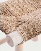 Tabouret en branche de teck et jacinthe d'eau Matra naturel - 50 x 35 x 45 cm