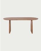 Tavolo da pranzo ovale in legno di acacia, base dal design curvo e stile minimalista naturale Vega - 200 x 90 x 76 cm