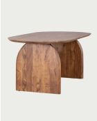 Tavolo da pranzo ovale in legno di acacia, base dal design curvo e stile minimalista naturale Vega - 200 x 90 x 76 cm