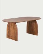 Tavolo da pranzo ovale in legno di acacia, base dal design curvo e stile minimalista naturale Vega - 200 x 90 x 76 cm