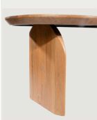 Tavolo da pranzo ovale in legno di acacia, base dal design curvo e stile minimalista naturale Vega - 200 x 90 x 76 cm