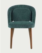 Lot de 2 chaises salle à manger en tissu pétrole Neris - 52 x 47 x 77 cm