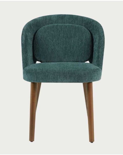 Lot de 2 chaises salle à manger en tissu pétrole Neris - 52 x 47 x 77 cm