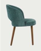 Lot de 2 chaises salle à manger en tissu pétrole Neris - 52 x 47 x 77 cm