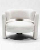 Sillón Cocooning de tela rizada beige Aéla blanquecino - 92 x 88 x 74 cm