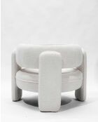 Sillón Cocooning de tela rizada beige Aéla blanquecino - 92 x 88 x 74 cm