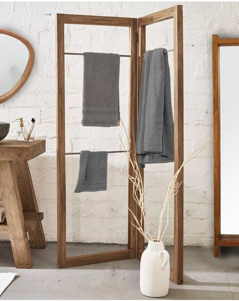 Porte serviette pliable en bois massif de manguier Elevéa naturel - 85 x 59 x 175 cm