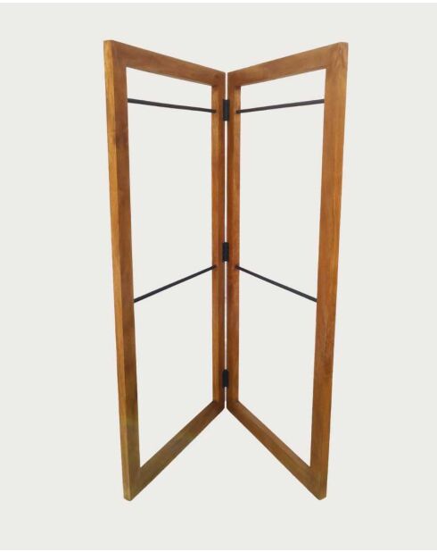 Porte serviette pliable en bois massif de manguier Elevéa naturel - 85 x 59 x 175 cm