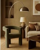 Sillón de salón verde de tela Lagon - 64 x 55 x 75 cm