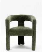 Sillón de salón verde de tela Lagon - 64 x 55 x 75 cm