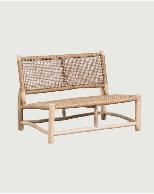 Bankje van natuurlijk rotan Jaya - 130 x 80 x 75 cm