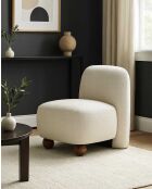 Sillón Oslo de diseño en tela blanca - 64 x 75 x 78 cm