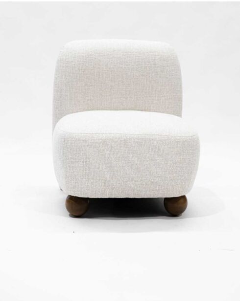 Sillón Oslo de diseño en tela blanca - 64 x 75 x 78 cm