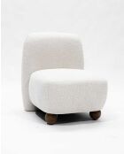 Sillón Oslo de diseño en tela blanca - 64 x 75 x 78 cm