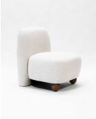 Sillón Oslo de diseño en tela blanca - 64 x 75 x 78 cm