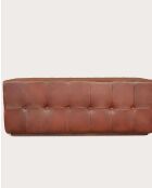 Banc rembourré en cuir marron capitonné Palm - 128 x 56 x 43 cm