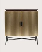 Credenza piccola a 2 ante Moon gold con finitura in ottone invecchiato - 74 x 40 x 80 cm