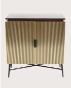 Credenza piccola a 2 ante Moon gold con finitura in ottone invecchiato - 74 x 40 x 80 cm