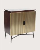 Credenza piccola a 2 ante Moon gold con finitura in ottone invecchiato - 74 x 40 x 80 cm
