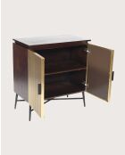 Credenza piccola a 2 ante Moon gold con finitura in ottone invecchiato - 74 x 40 x 80 cm