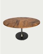 Tavolo ovale in legno massello per 8 persone, piano in mango e piede a tulipano nero opaco Sofia - 160 x 90 x 78 cm