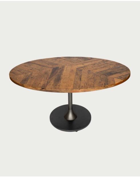 Tavolo ovale in legno massello per 8 persone, piano in mango e piede a tulipano nero opaco Sofia - 160 x 90 x 78 cm