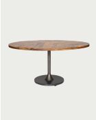 Tavolo ovale in legno massello per 8 persone, piano in mango e piede a tulipano nero opaco Sofia - 160 x 90 x 78 cm