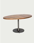 Tavolo ovale in legno massello per 8 persone, piano in mango e piede a tulipano nero opaco Sofia - 160 x 90 x 78 cm