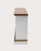 Consolle Sungkai in legno - bianco e naturale Inda - 110 x 35 x 80 cm