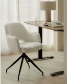 Lot de 2 chaises en tissu beige et pieds métal Elba - 43 x 43 x 83 cm