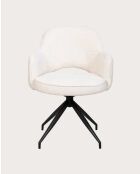 Lot de 2 chaises en tissu beige et pieds métal Elba - 43 x 43 x 83 cm