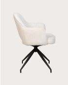 Lot de 2 chaises en tissu beige et pieds métal Elba - 43 x 43 x 83 cm