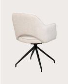Lot de 2 chaises en tissu beige et pieds métal Elba - 43 x 43 x 83 cm