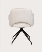 Lot de 2 chaises en tissu beige et pieds métal Elba - 43 x 43 x 83 cm