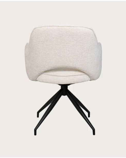 Lot de 2 chaises en tissu beige et pieds métal Elba - 43 x 43 x 83 cm
