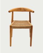 Sedia in teak massiccio e corda sintetica naturale Soa - 42 x 46 x 73 cm