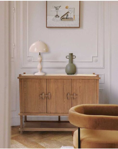 Grand buffet en bois de teck 160 cm - Style asiatique NARA naturel - 160 x 50 x 123 cm