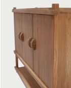 Grand buffet en bois de teck 160 cm - Style asiatique NARA naturel - 160 x 50 x 123 cm