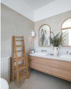 Mensola da bagno in legno massello Vertis naturale - 44 x 47 x 152 cm