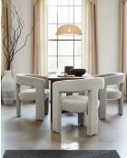 Fauteuil de salon gris en tissu design Lagon - 64 x 55 x 75 cm