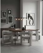 Fauteuil de salon gris en tissu design Lagon - 64 x 55 x 75 cm