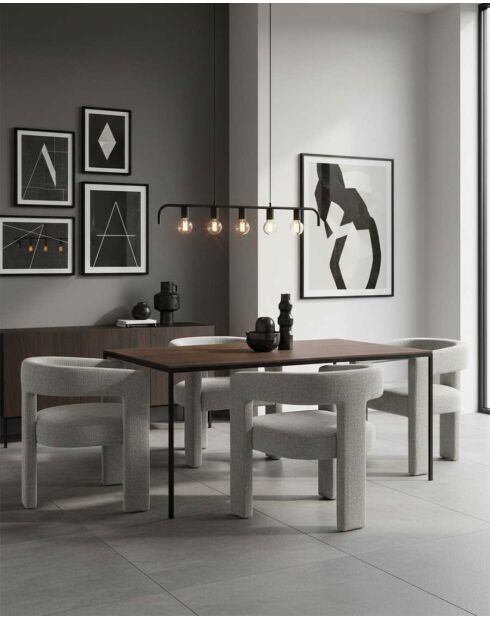 Fauteuil de salon gris en tissu design Lagon - 64 x 55 x 75 cm